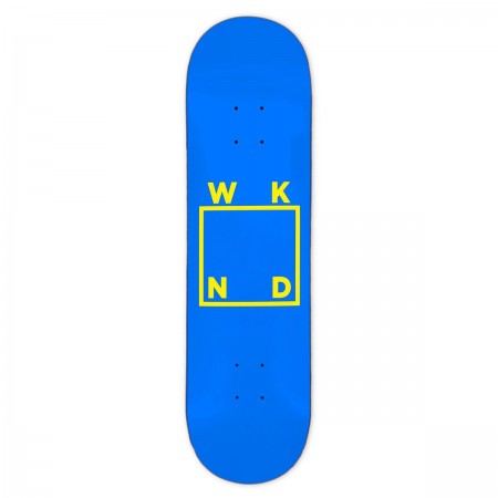 WKND WOOD LOGO-BLUE/YELLOW 8.125