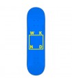 WKND WOOD LOGO-BLUE/YELLOW 8.125