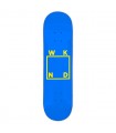 WKND WOOD LOGO-BLUE/YELLOW 8.125