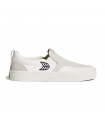 Cariuma-SLIP ON Skate PRO Off-White Canvas Vintage White Suede Black Logo